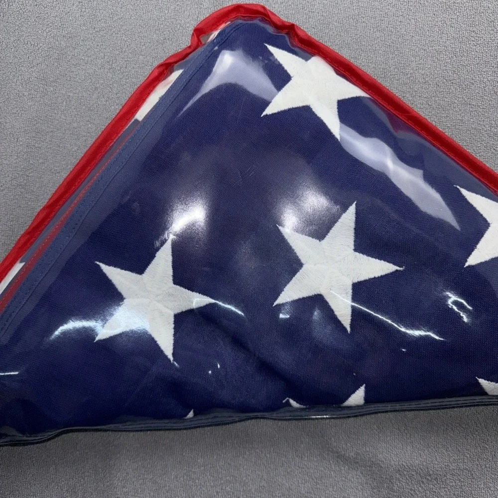 Military‎ Casket American Flag Cotton Embroidered With Bag 9x5 - Picture 5 of 5